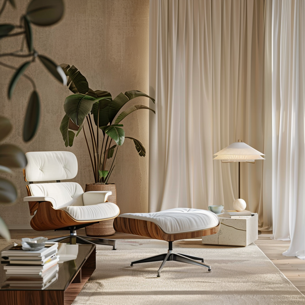 Interieur met Eames Lounge Chair, concept-gedreven interieurontwerp door HAMI Studio Haarlem